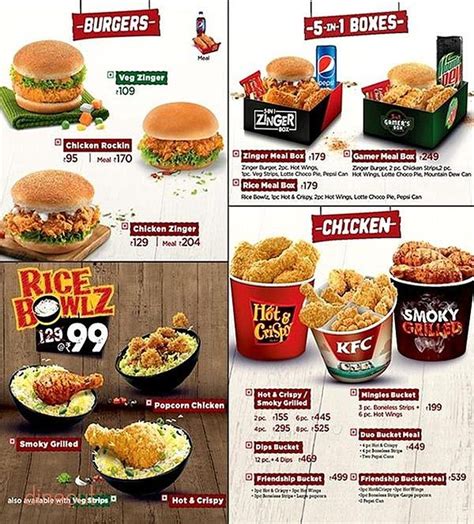 Do note that menu may vary from one outlet to another. Menu of KFC, Vastrapur, Ahmedabad | Dineout discovery
