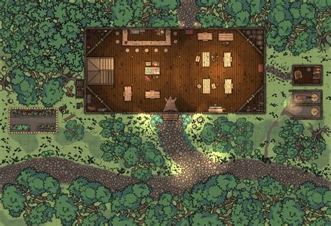 My First Map Made With Dungeondraft A Simple Woodland Tavern