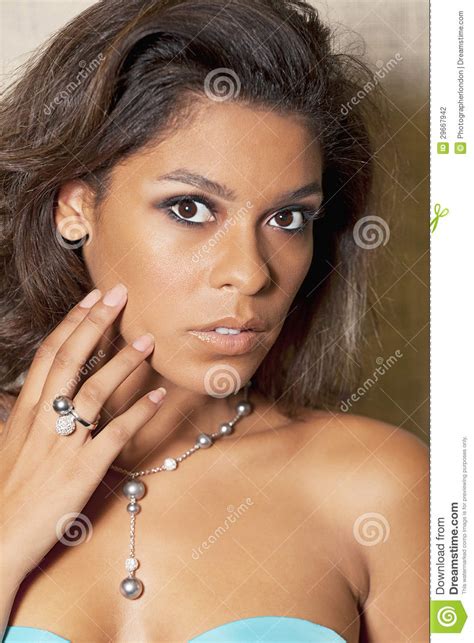Portrait Of Young Multi Ethnic Woman Posing With Beautiful