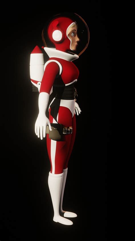 Rocket Girl 3d Model Animated Rigged Cgtrader