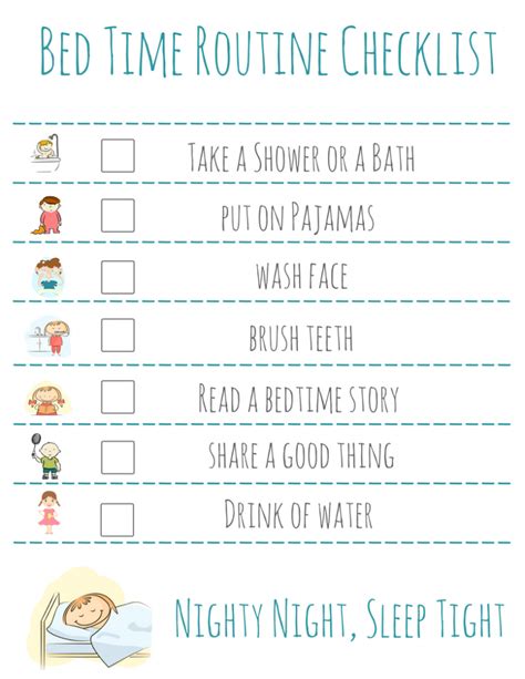 As a rule, i get up at half past six. Bed Time Routine Checklist: Free Printable