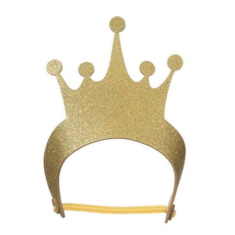 5 Gold Princess Tiara Glitter Crowns Birthday Party Favors Gold