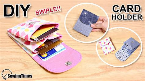 Diy Simple Card Holder Card Wallet Easy Tutorial Sewingtimes Youtube