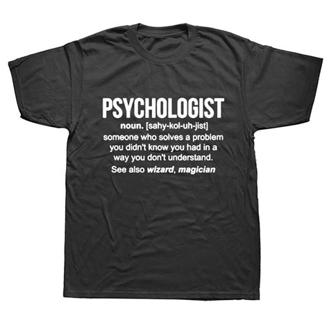 Funny Psychology Psychologist Noun T Shirt Mens Short Sleeves Oversized
