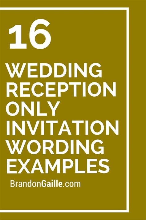 The proper response to a wedding invitation is the same as to any invitation: 16 Wedding Reception Only Invitation Wording Examples | Reception only wedding invitations ...
