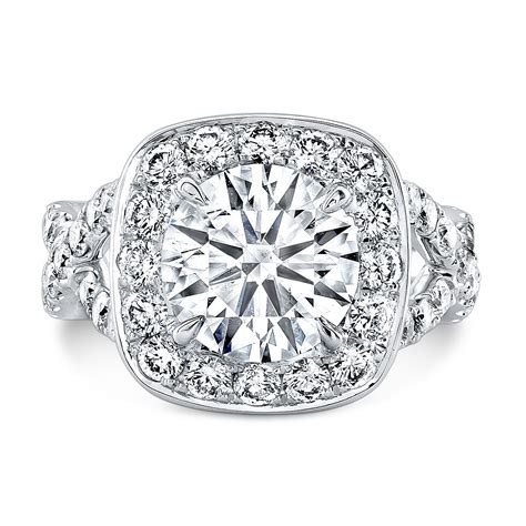 round brilliant diamond engagement ring in 18k white gold bridal