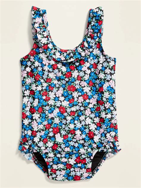 Ruffle Trim Swimsuit For Baby Old Navy Baby Girl Swimwear Old Navy