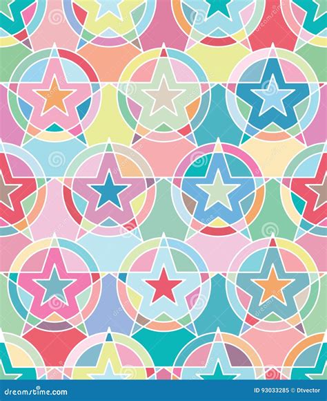 Star Target Pastel White Seamless Pattern Stock Vector Illustration