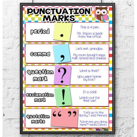 Punctuation Marks Classroom Poster Printabledigital Etsy