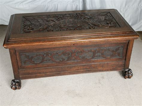 Bargain Johns Antiques Antique Oak Carved Blanket Chest Claw Feet