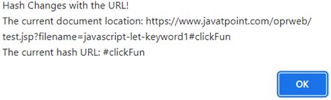 Javascript Hashchange Event Javatpoint