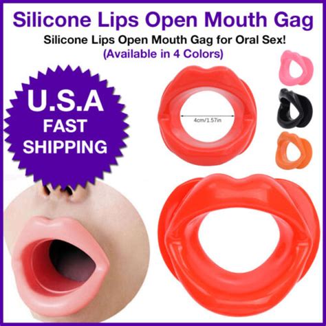 Silicone Lips Open Mouth Gag Oral Fixation Deep Throat Bondage