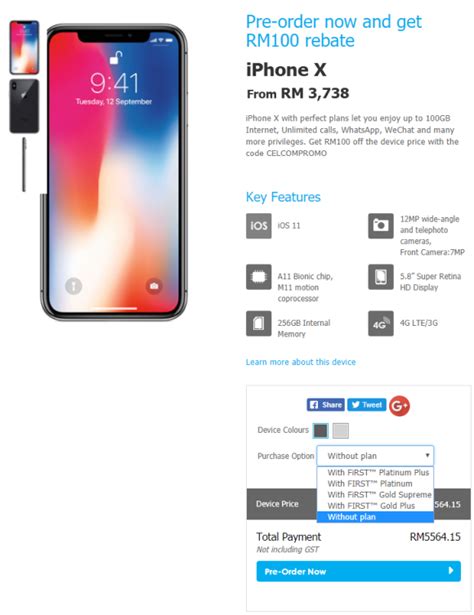 Latest and best celcom postpaid and prepaid plan with free smartphone. You can get an iPhone X outright at RM100 off from Celcom ...