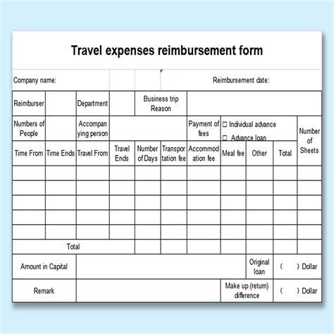 Travel Expenses Excel Template