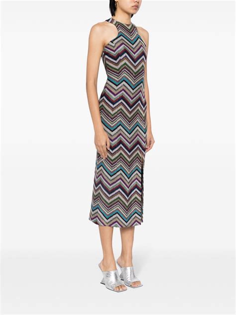 Missoni Chevron Print Midi Dress Multicolour Farfetch Uk