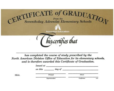 Certificate Of Graduation Elementary