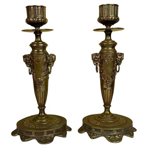 Pair Of Devil Bronze Candlesticks At 1stdibs