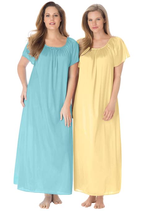 There's nothing like a great nightgown to make your rest more comfortable, and when you shop at macy's you know it's going to be fashionable, too. Plus Size Long tricot knit 2-pack nightgown | Night gown ...