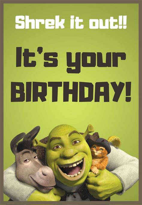 Birthday Card Printable Shrek Funny Birthday Cards