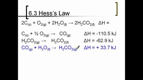 Find the enthalpy change for the reaction. Hess's Law - YouTube