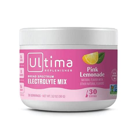 Ultima Replenisher Pink Lemonade Hydration Electrolyte Powder Sugar