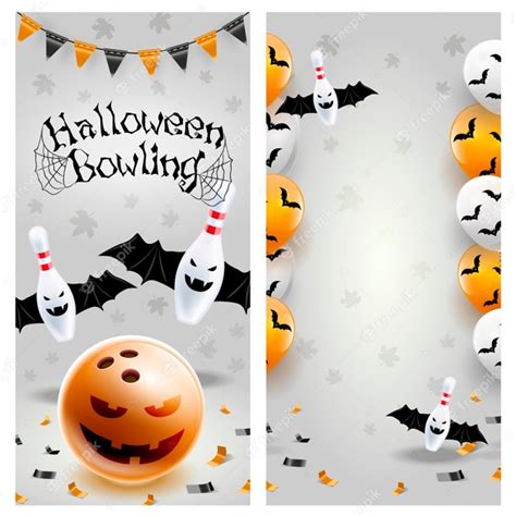 Premium Vector Halloween Bowling Flyer Template