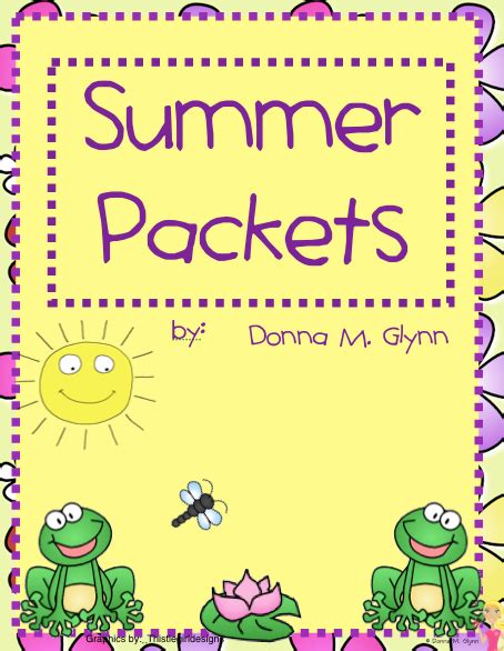 Welcome To Kinderglynn Summer Packets
