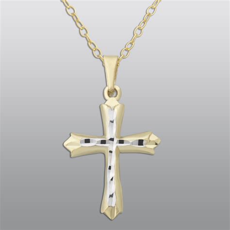 Check spelling or type a new query. 10K Yellow Gold Cross pendant with rhoudiom on an 18 inch gold filled chain
