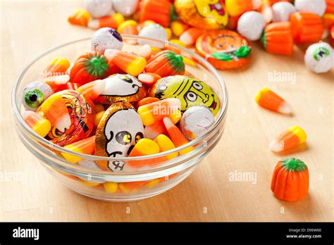 Spooky Orange Halloween Candy Against A Background Stock Photo Alamy