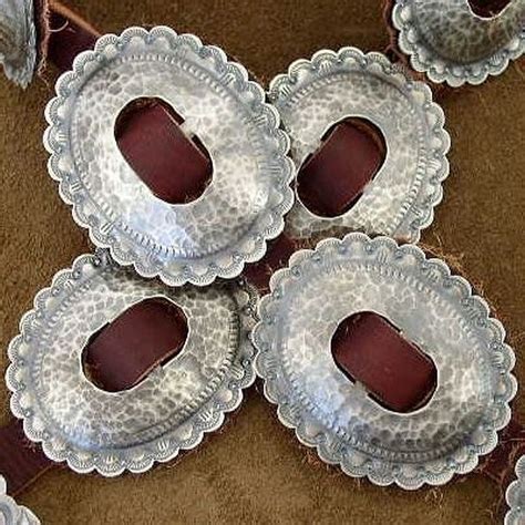 Navajo Concho Belt Antiqued Hammered Silver First Phase Style Copy Jim