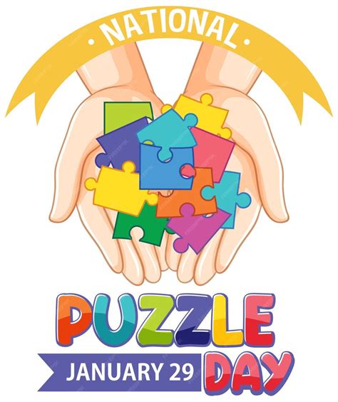 Free Vector National Puzzle Day Banner