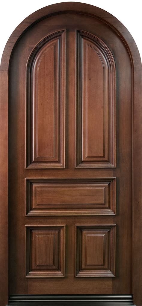 Front Door Custom Single Solid Wood With Dark Mahogany Finish