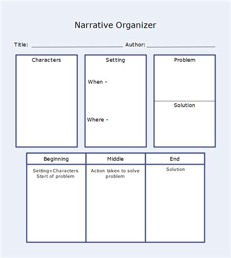 Narrative Story Graphic Organizer