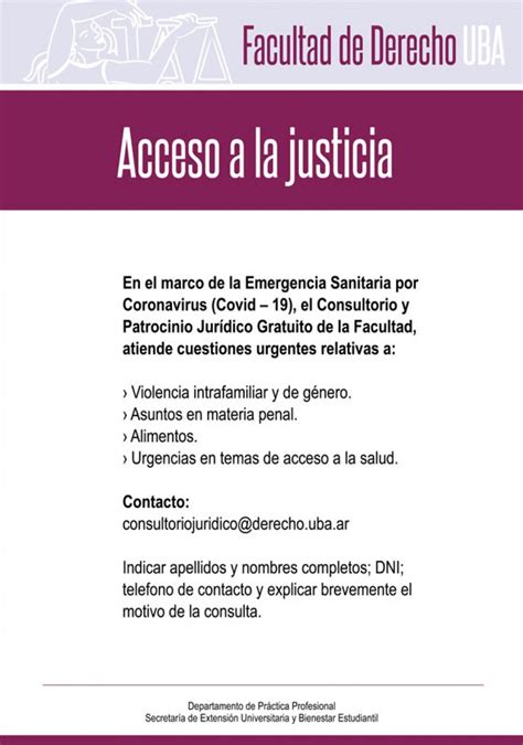 Acceso A La Justicia Facultad De Derecho Universidad De Buenos Aires