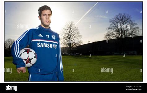 Eden Hazard Of Chelsea Photographed At The Cobham Training Ground
