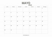 Calendario Mayo 2022 para imprimir GRATIS - Una Casita de Papel