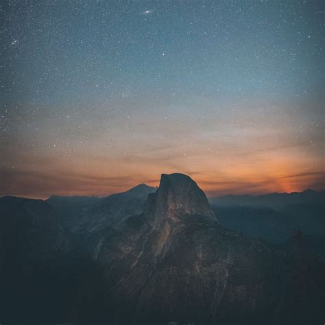 Download Wallpaper 2780x2780 Starry Sky Mountains Night Summit