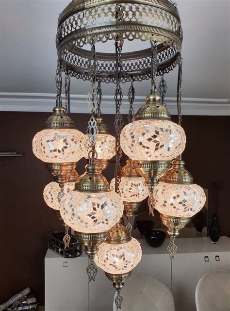 Successful moroccan touch guaranteed style moorish ceiling pendant light is delightful! 9 Globes Turkish Moroccan Mosaic Hanging Ceiling Lamp ...