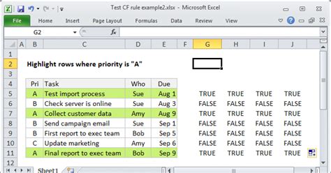 Test Conditional Formatting With Dummy Formulas Exceljet