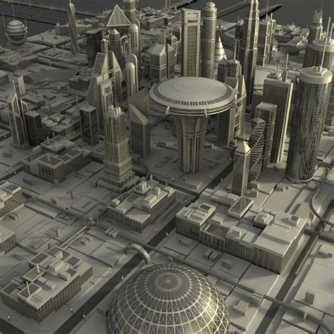 3d Model Futuristic Cityscape