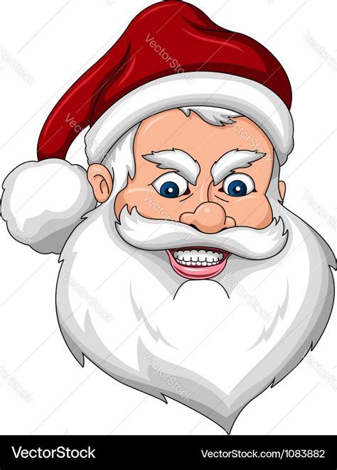 Angry Santa Claus Face Side View Royalty Free Vector Image