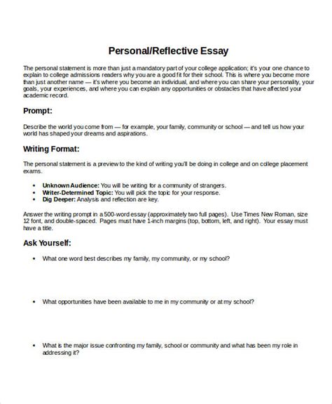 Personal Reflective Essay