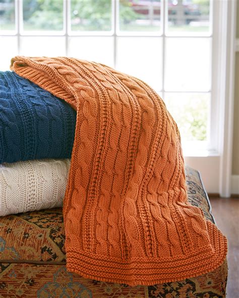 Cable Knit Cotton Throw