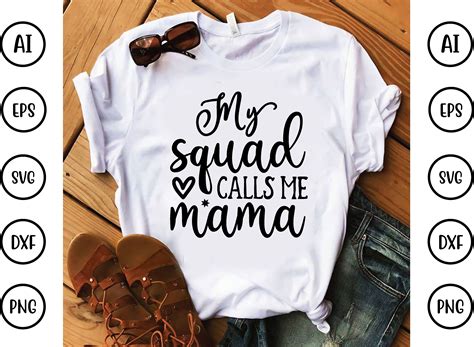 My Squad Calls Me Mama Svg Design Graphic By Bdbgraphics · Creative
