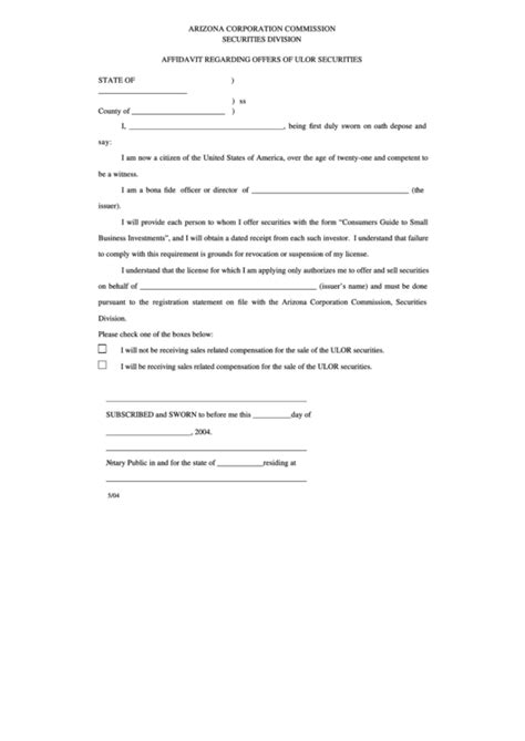 Start a free trial now to save yourself time and money! Affidavit Regarding Offers Of Ulor Securities Form ...