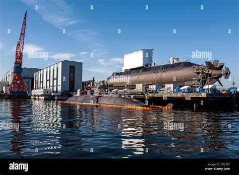 Kiel Germany Submarines In Kiels Hdw German Werft Gmbh Stock Photo
