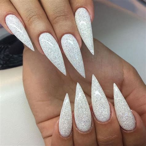 28 Cool Stiletto Nails Designs To Try White Nail Art White Nail