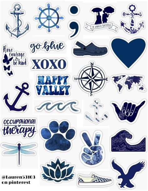 Navy Blue Sticker Pack Phone Case Stickers Iphone Case Stickers