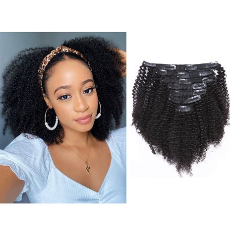 Buy Afro Kinky Curly Clip In Human Remy Hair Extensions Brazilian Curly Clips Hair Extensions B