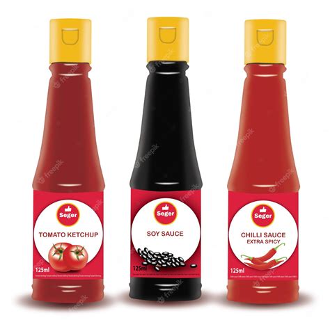 Premium Vector Sauce Bottle Chilli Sauce Tomato Ketchup Soy Sauce